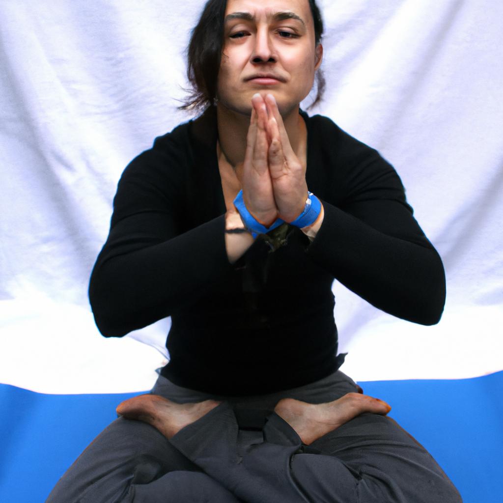 Person practicing yoga or meditation