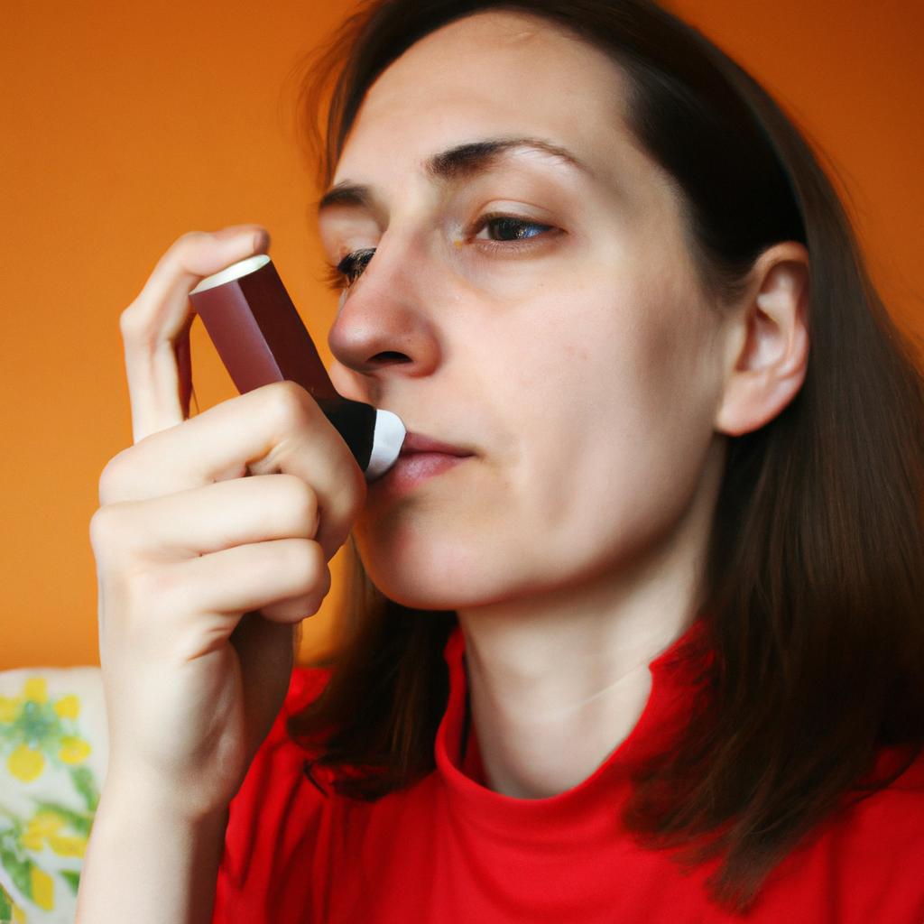 Person using herbal asthma treatment